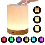 Dimmable Led Colorful Creative Wood Grain Night Light