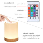 Touching Control Bedside Night Light with Remote 3 Lighting Modes