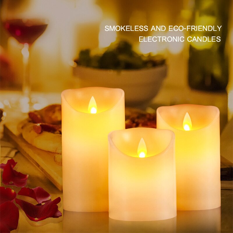 3pcs/lot LED Candles Light Flameless Tea Lights Remote Creative