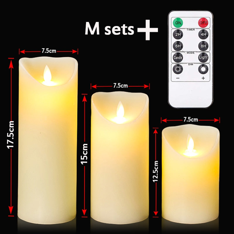 3pcs/lot LED Candles Light Flameless Tea Lights Remote Creative