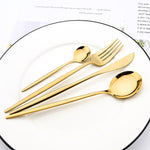 Mirror 24 Pcs Gold Cutlery Sets