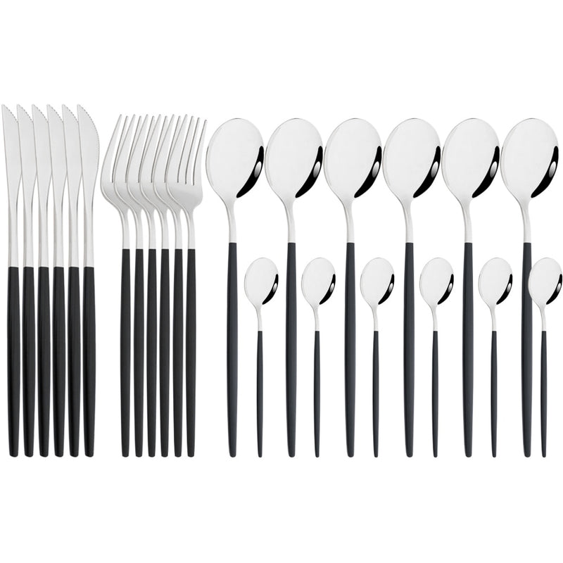 Mirror 24 Pcs Gold Cutlery Sets