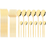 Mirror 24 Pcs Gold Cutlery Sets