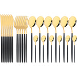 Mirror 24 Pcs Gold Cutlery Sets