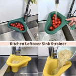 Kitchen Sink Strainer Leftover Drain Basket Soup Garbage Filter Multifunctional Hanging Drainer Rack Fruit Vegetable Drainer