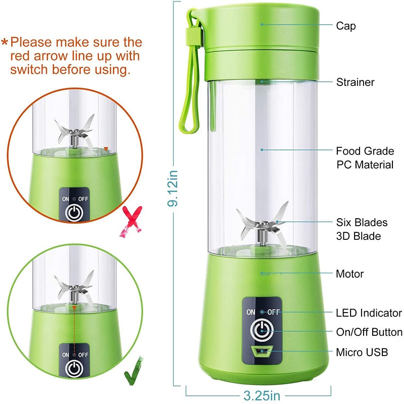 Portable Blender USB Mixer Electric Juicer Machine